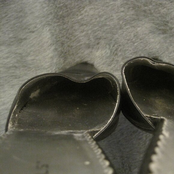 BCBGIRLS BLACK LEATHER KITTEN HEEL MULES 9.5 $69.00 - Picture 5 of 7